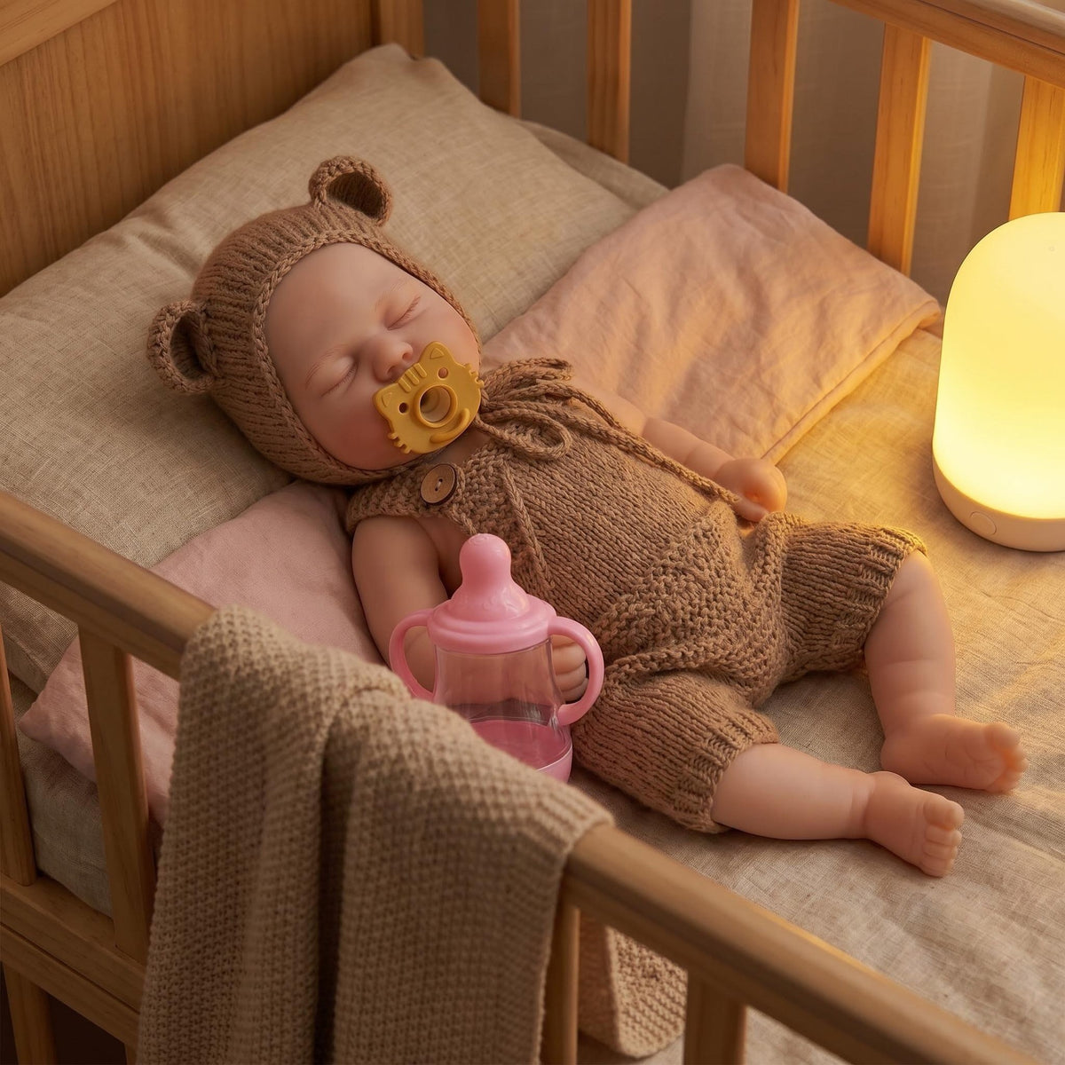 13inch Solid Silicone Doll - Elastic Stretchable Collectible Art Doll with Random Pacifier And Bottle - Pickle Character