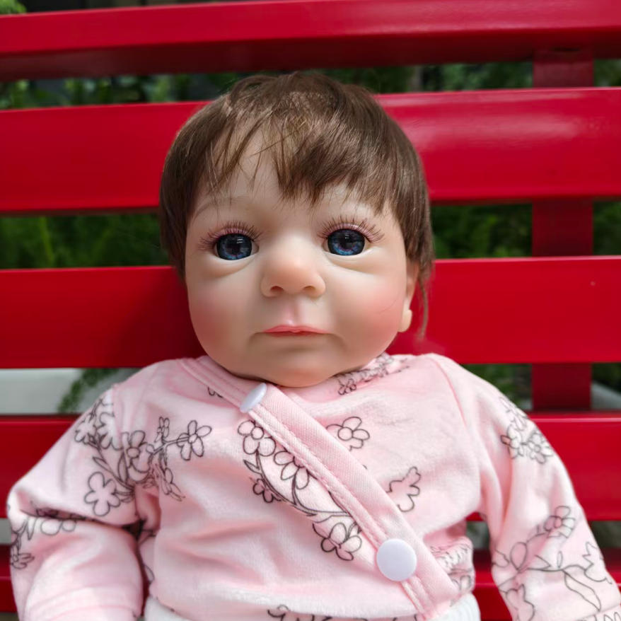 18-Inch/45CM Lifelike Already Painted Doll Newborn Baby Reborn Doll Hand Paint with Genesis High Quality 3D skin Tone