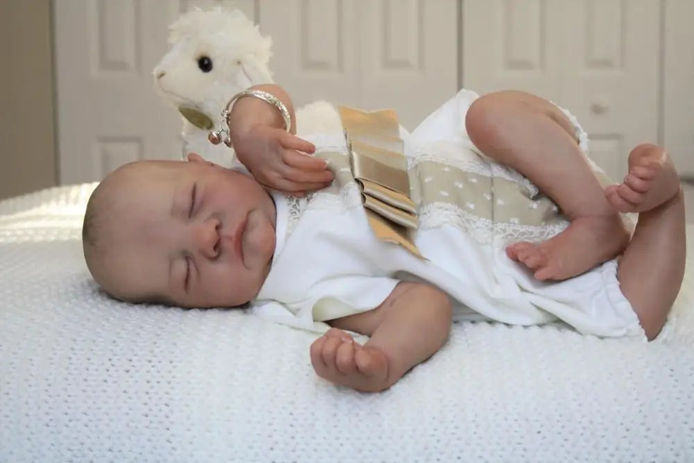 20-Inch/50CM hand-drawing reborn baby doll premie baby boy hair lifelike boy lifelike real soft touch cuddly baby - Reborn Doll Australia