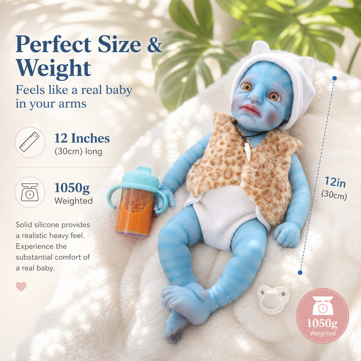 12 inch Avatar reborn dolls with Full Solid Silicone simulation toy doll for gifts, doll Avatar skin color