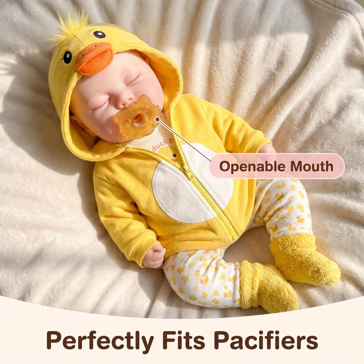 Lifelike 19 Inch Full Silicone Reborn Doll, Companion for Holiday Gifting