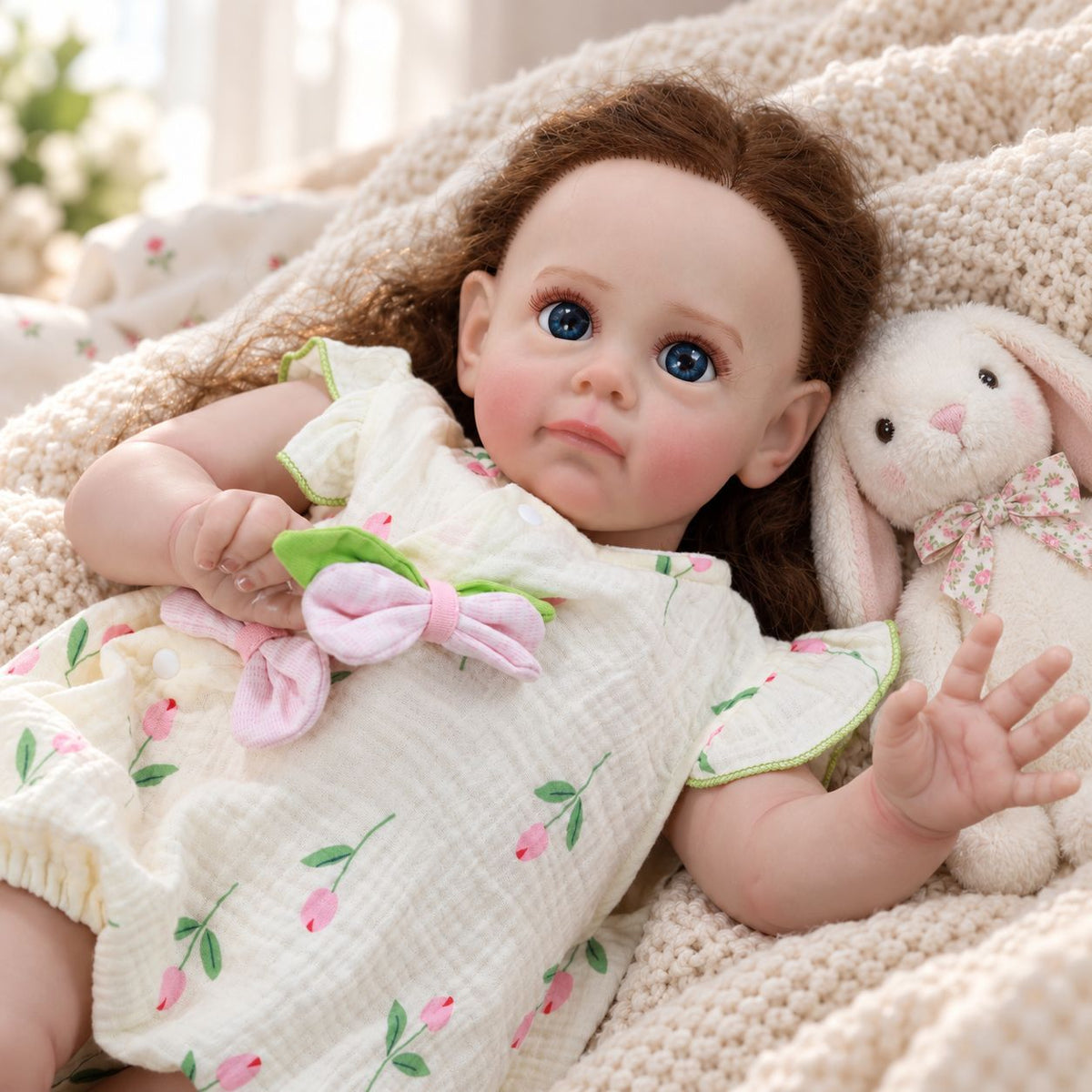 24 inch reborn simulated doll with cloth body and feel, can be used as a birthday gift or a gift for various festivals for children.