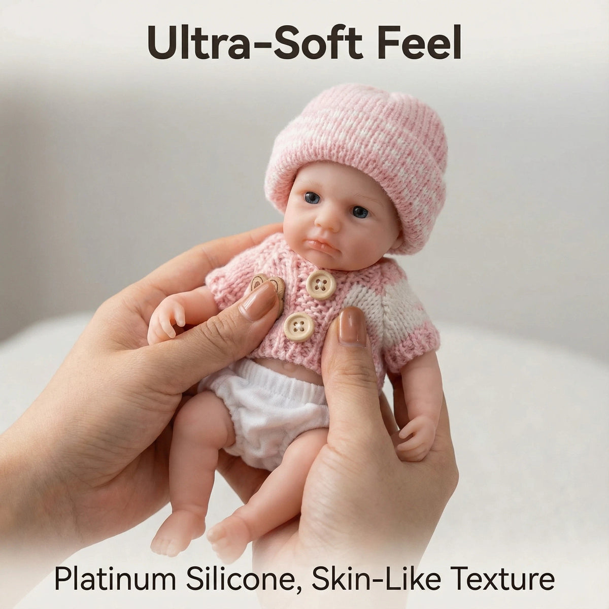 8 Inch Short Sleeve Powder Sweater Full Silicone Reborn Doll