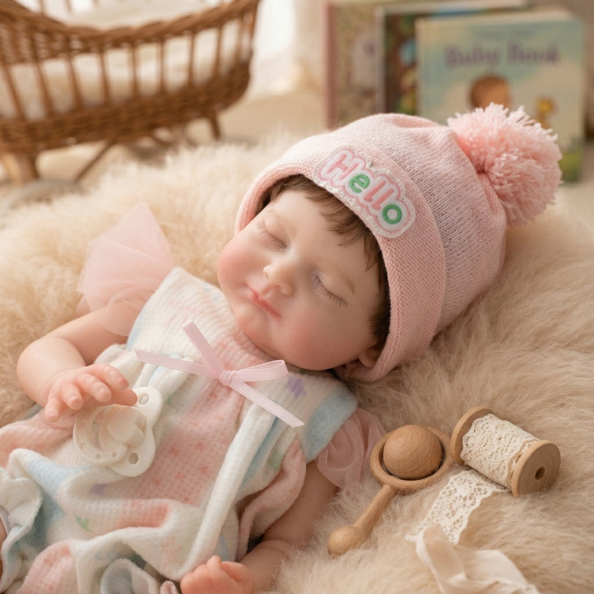 12 inch solid silicone reborn doll 30cm simulation baby baby real kneading hand feel closed eyes changing outfit doll