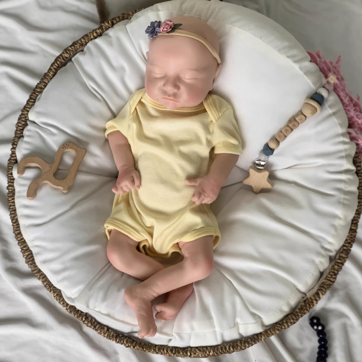 18 Inch Reborn Doll with Full Soild Silicone Handmade Toy Doll as Birthday Gift for Girls