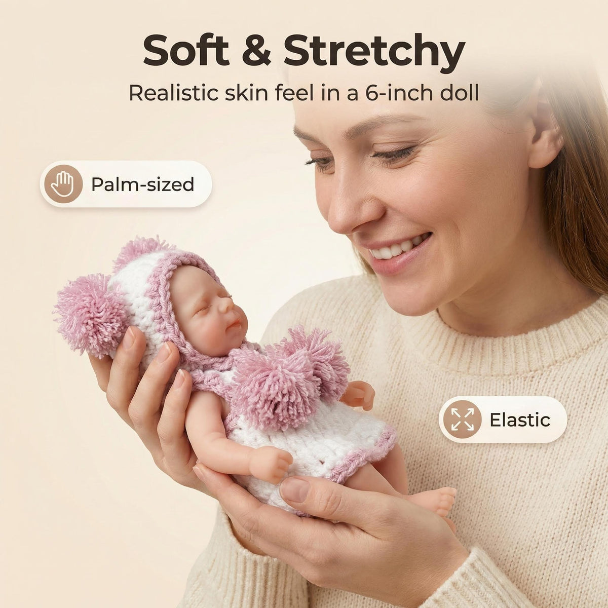 6 Inch Micro Sleeping Full Silicone Mini Baby reborn doll with Feeding Accessories Realistic Doll