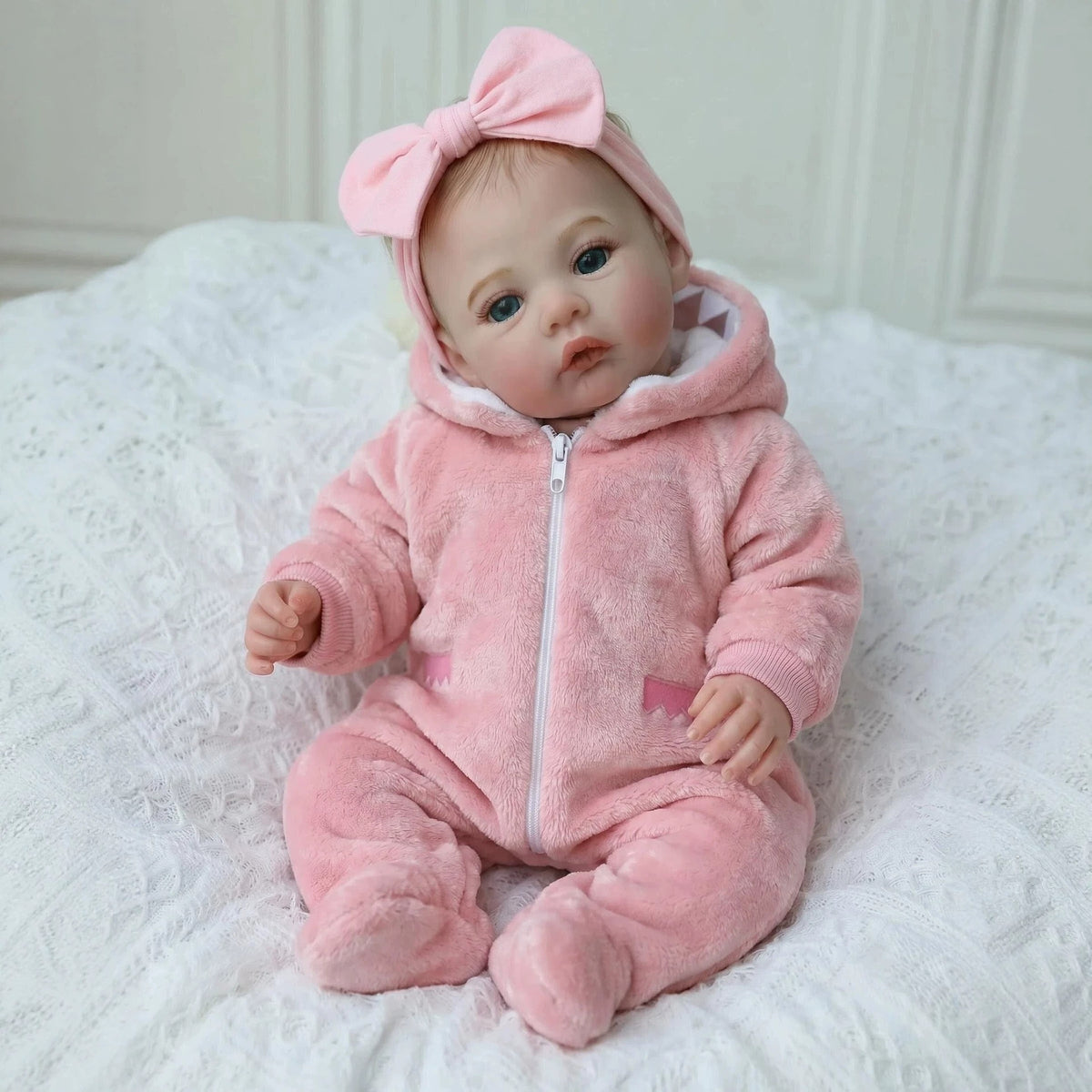 18inch Reborn Full Body Vinyl Reborn Doll, Realistic Reborn Baby Girl Real Gift Complete Accessories for 3 Year Old Children