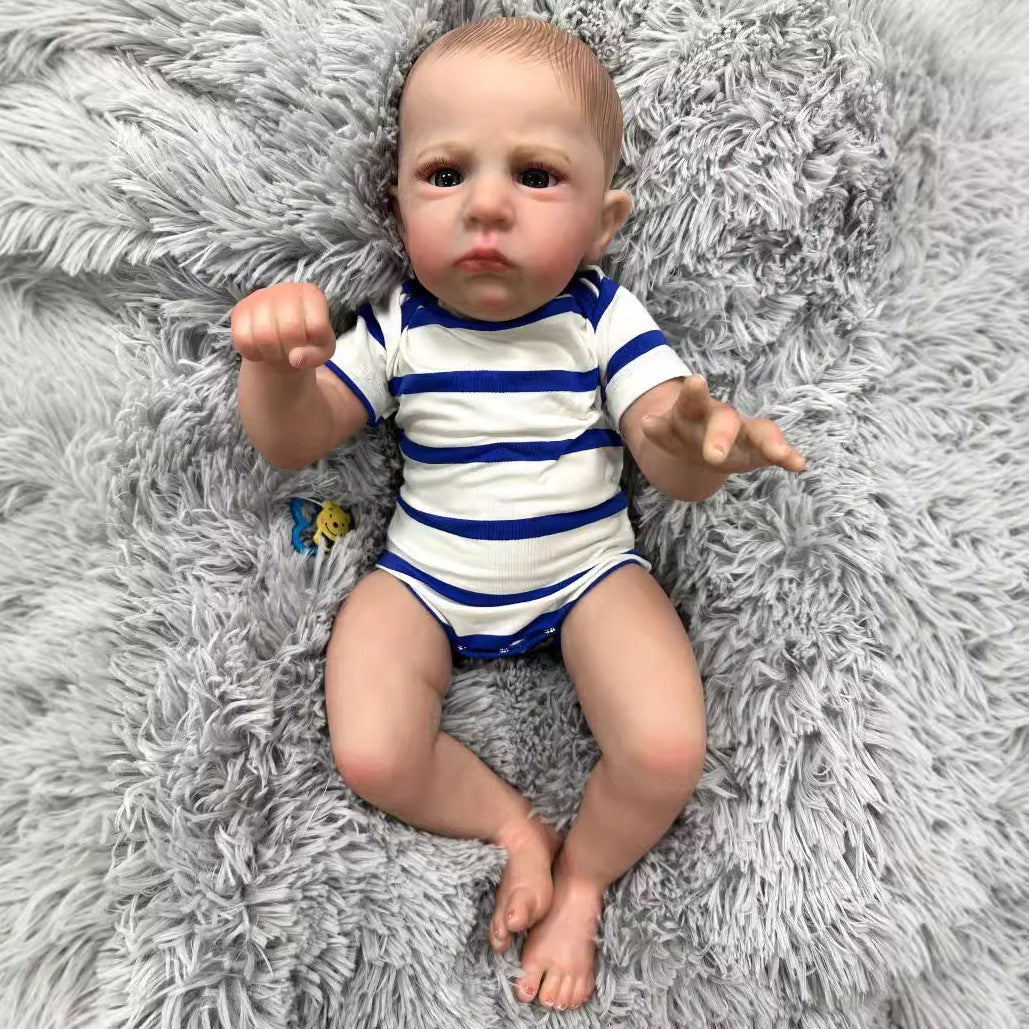 23 Inch Realistic Reborn Baby Doll with Soft Cloth Body 3D Vein Skin Handcrafted Newborn Doll Gift Toy for Little Girls Collectors