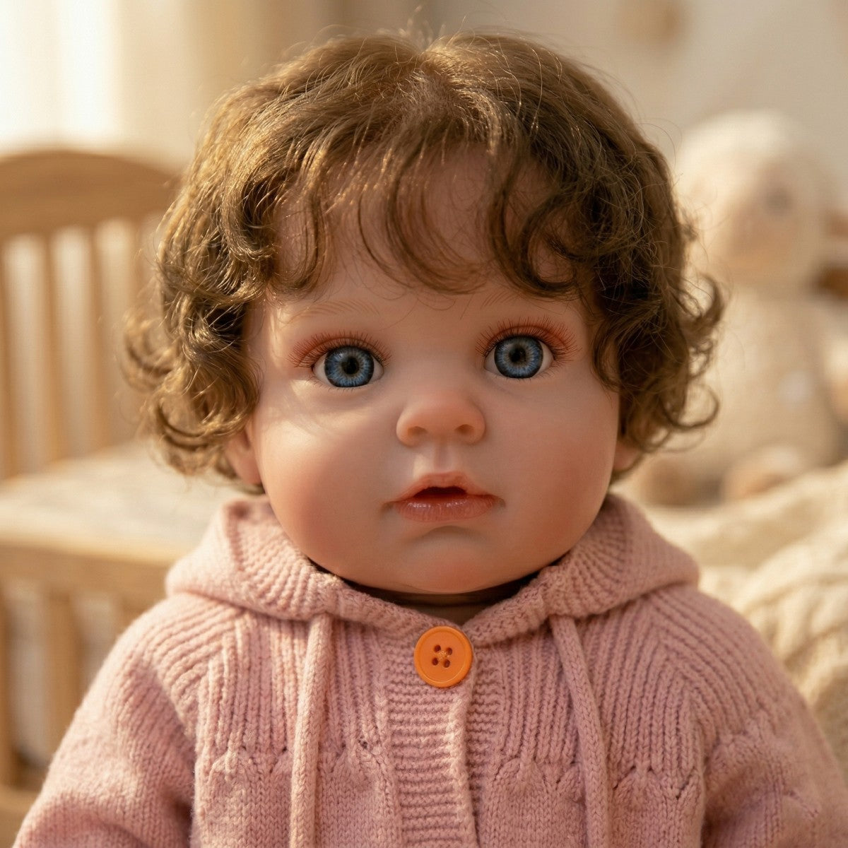 55CM Simulated Baby Hair Transplant Exquisite Painted Rebirth Doll Handmade Exquisite Painted 3D Doll