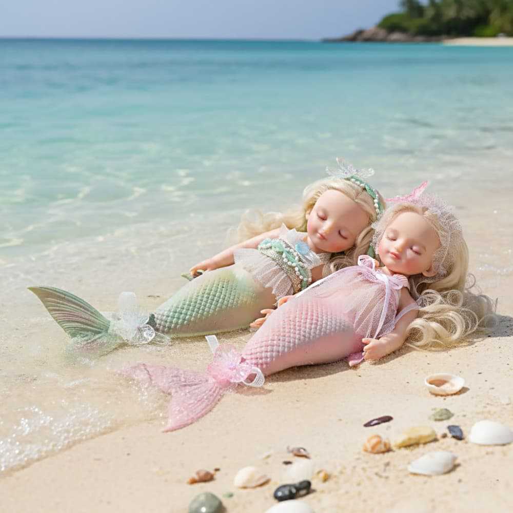 10 Inch Full Silicone Mermaid Baby Doll, Sleeping Fantasy Figure, Gift for Birthdays & Holiday Occasions