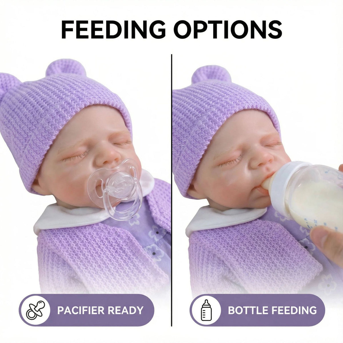 12 inch purple cardigan pascale solid silicone reborn doll as a Christmas gift for children