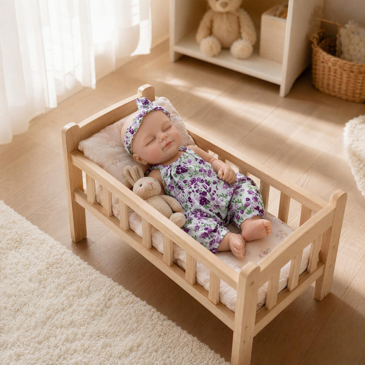 Reborn Baby Doll Girl Solid Silicone 13 Inches with smile Mouth Realistic Doll and Similar to a Real Baby Children's Toy