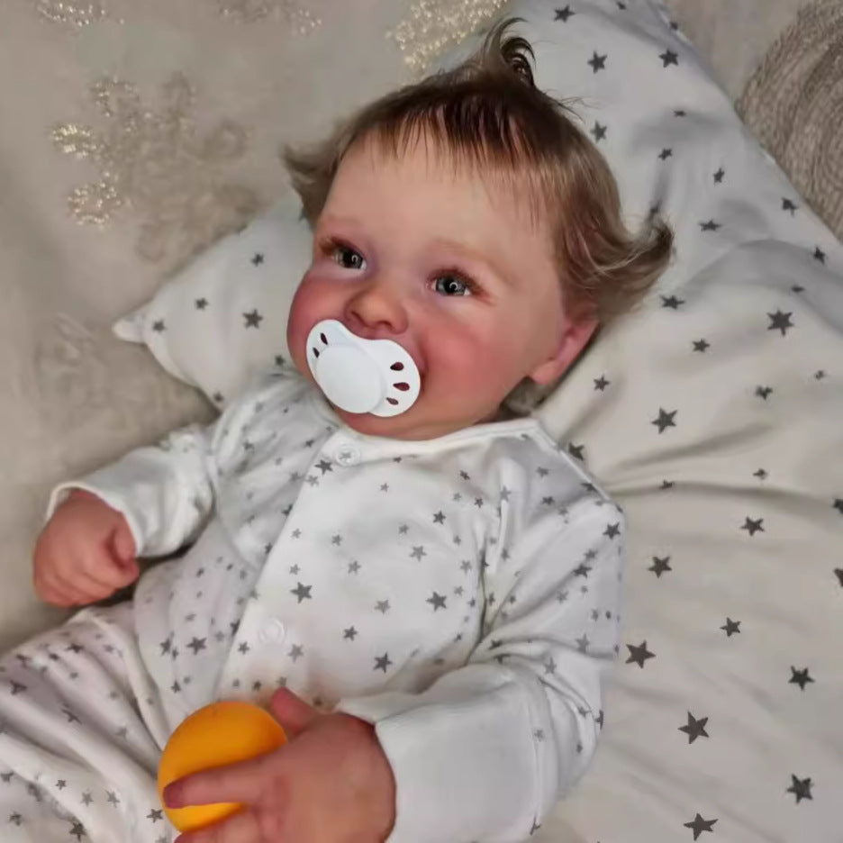 22 inch Lifelike Handcrafted Reborn Baby Doll with Cloth Body 3D Real Skin Kids Play Toy Gift for Girls