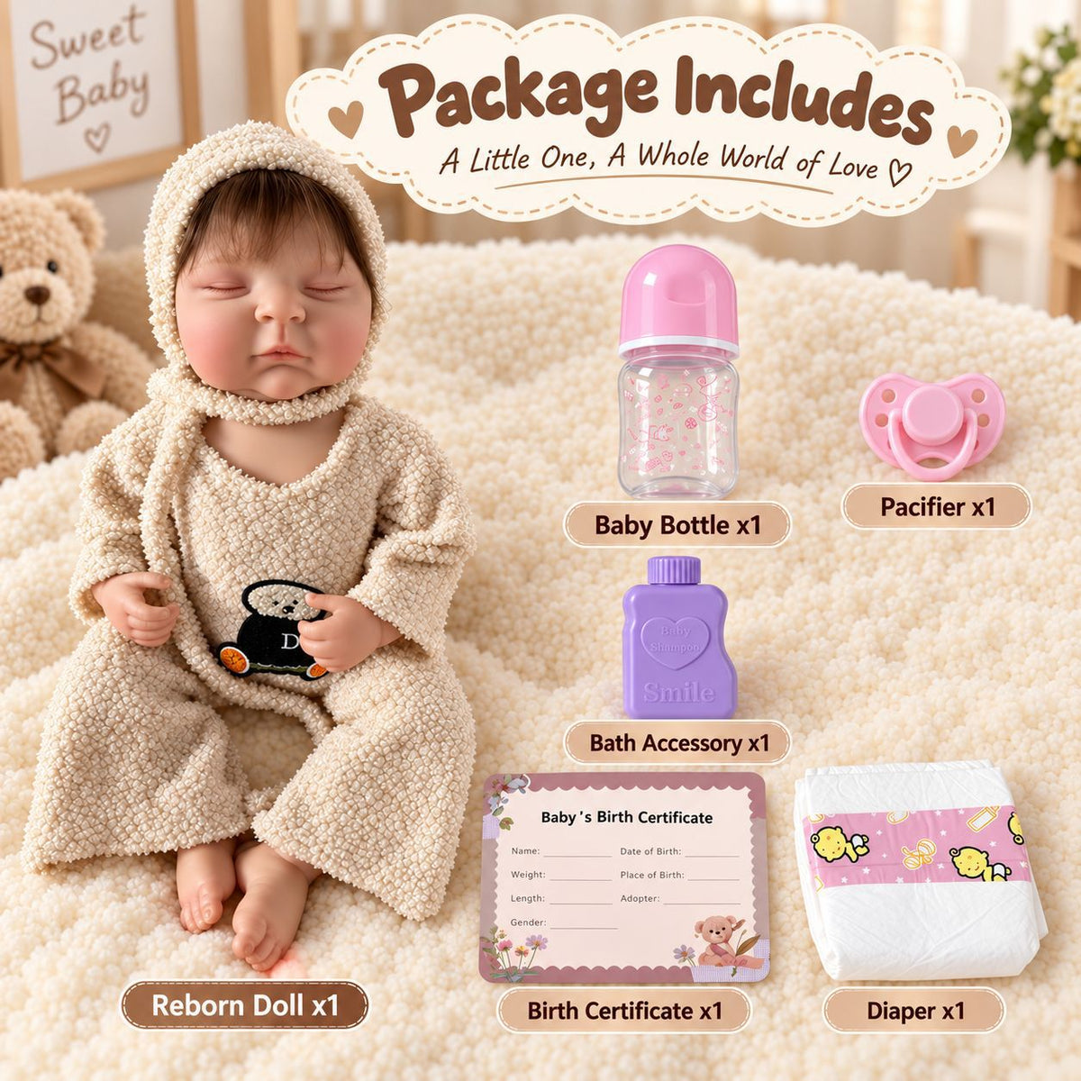 18 inch Reborn Doll simulation doll full vinyl children's companion doll