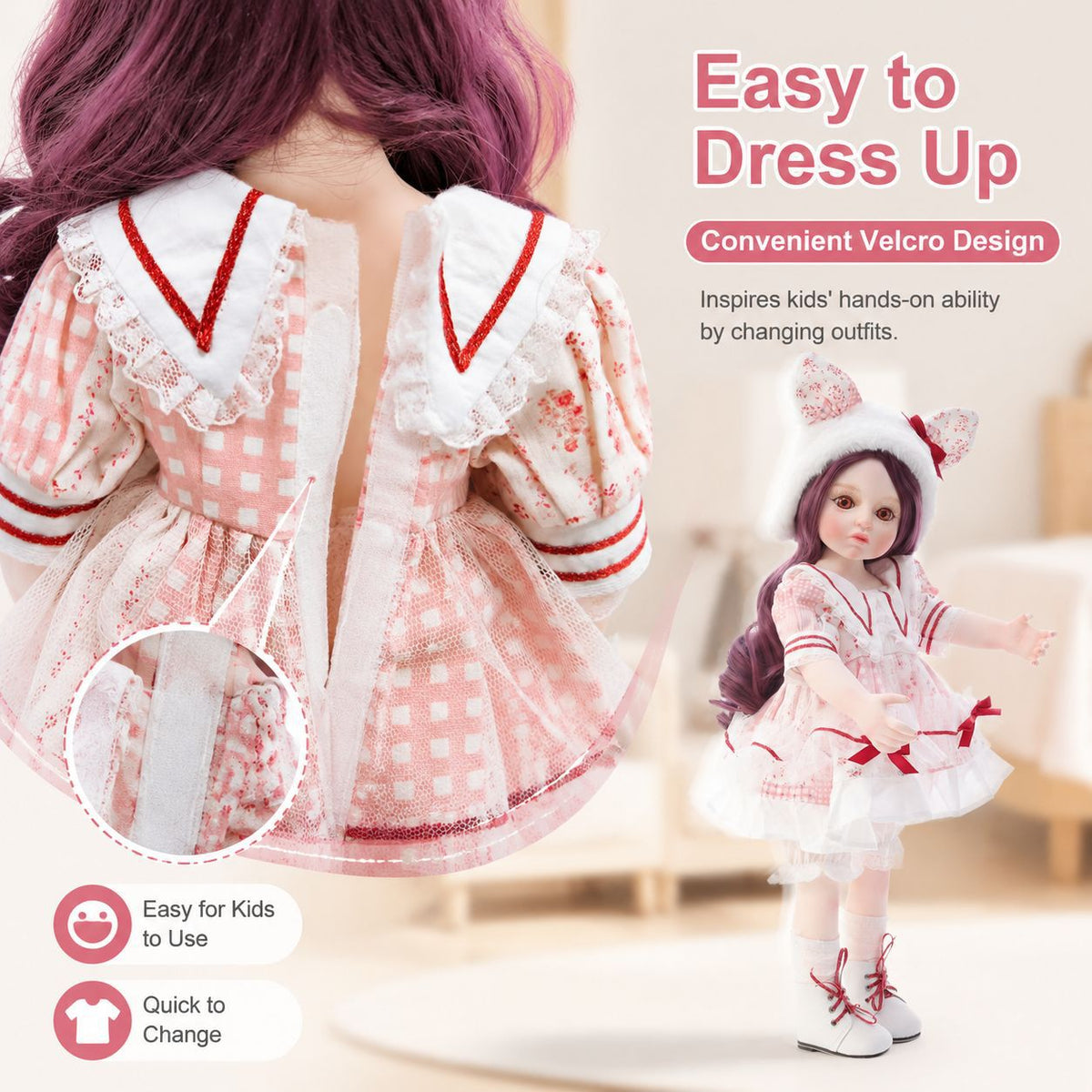 18inch/45CM reborn doll, hair transplant, fully vinyl body reborn doll, exquisitely hand-painted, 3D doll dress-up for gift and collectibles