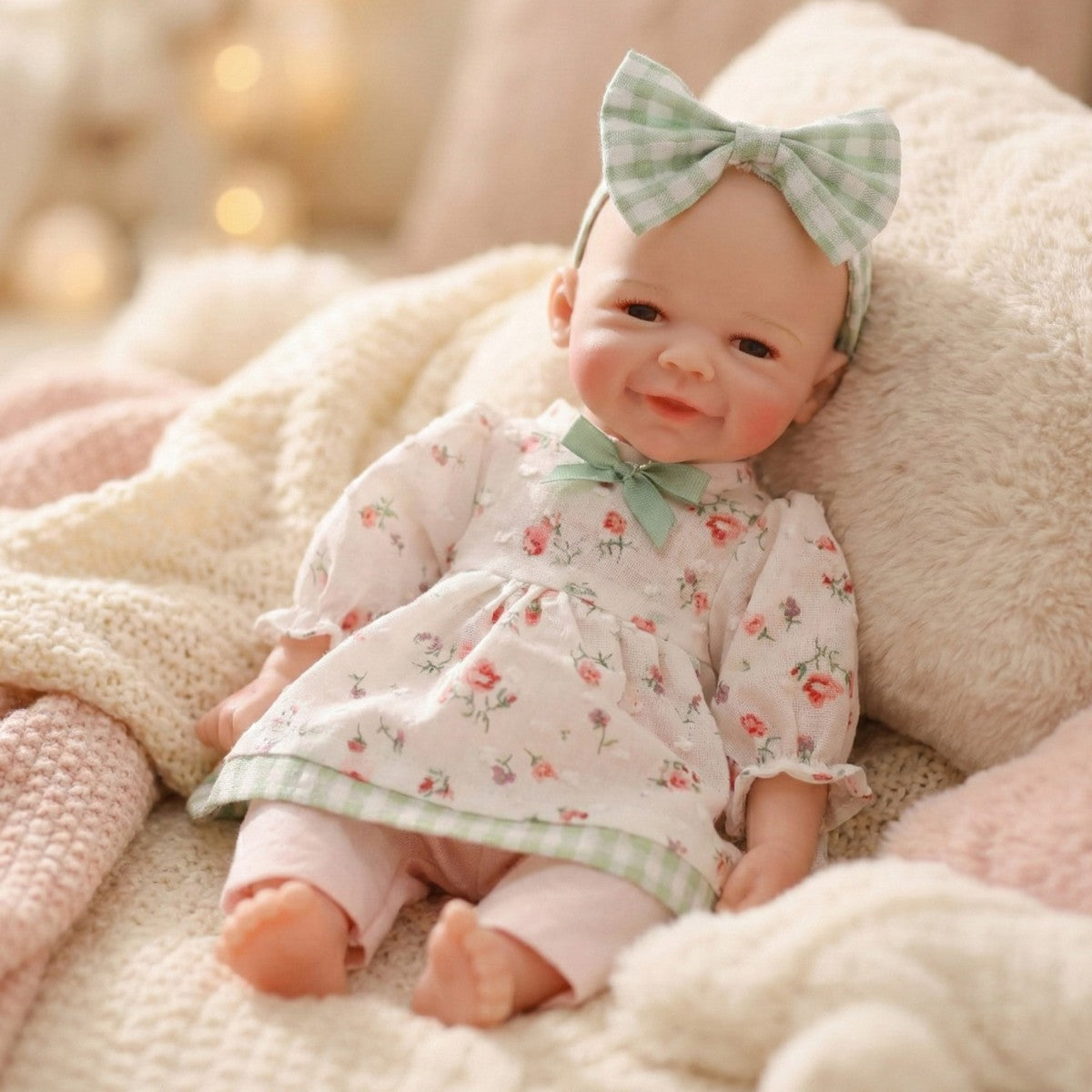 12 inch solid silicone reborn doll with real touch, can stretch 30cm with closed eyes, bald head simulation baby doll