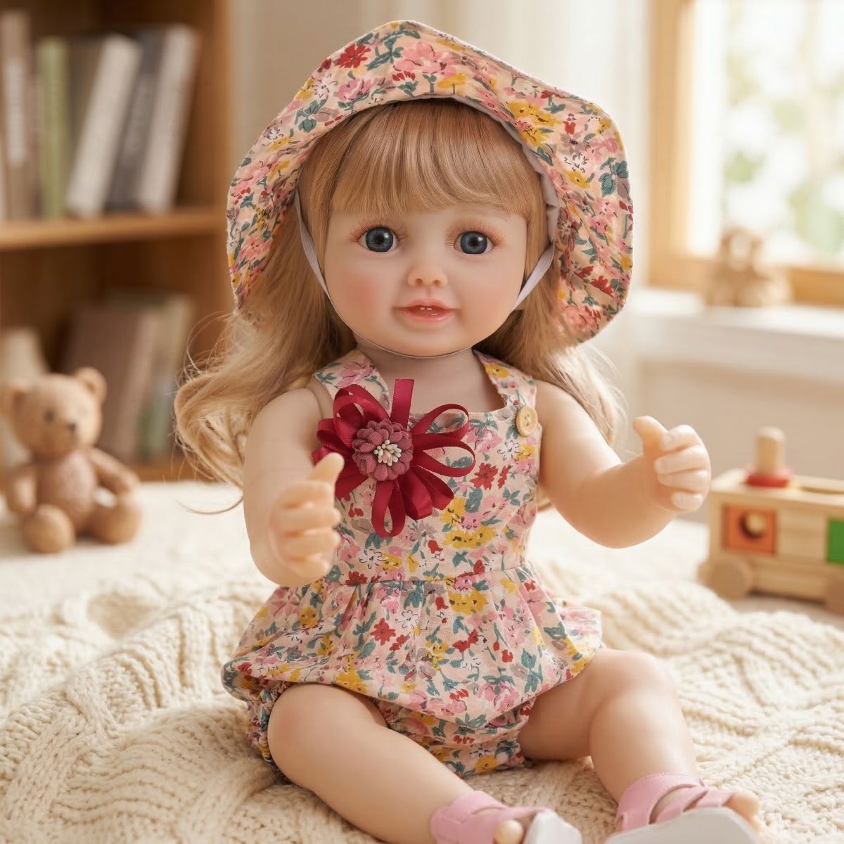 English  Russian Spanish Crying and Laughing Dialogue 22 inch Full Plastic Rebirth Doll Simulation Baby Doll Girl