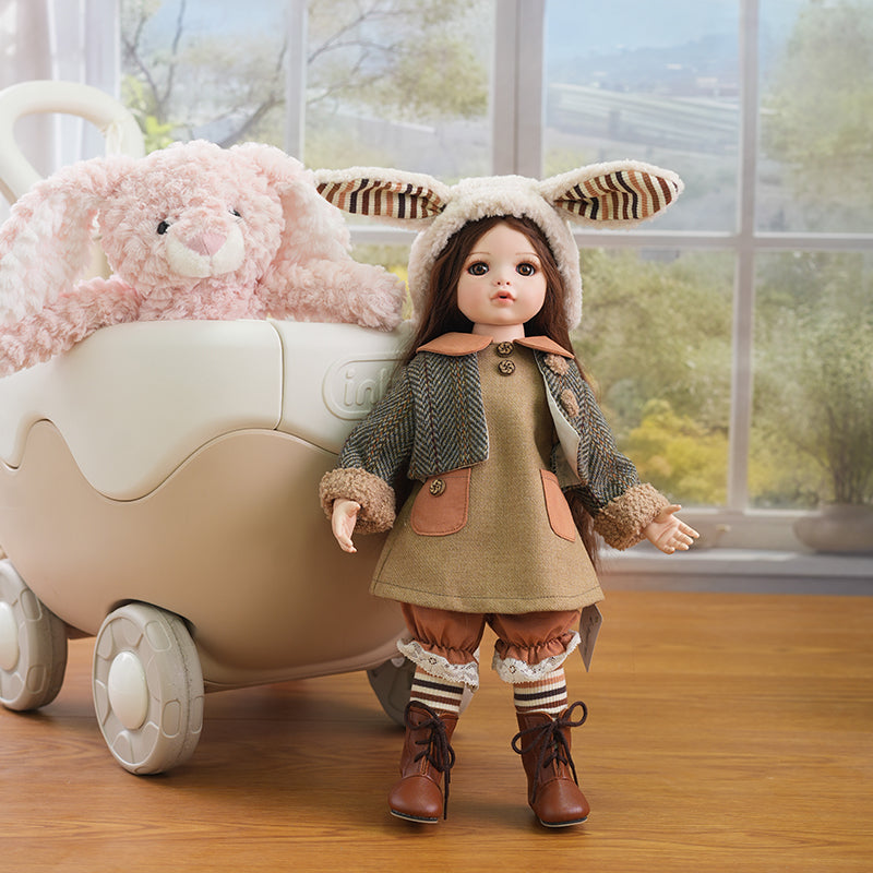 Hand‑Painted Porcelain & Fabric Dress-up Pastoral‑Style 16‑Inch/40cm Doll - Reborn Doll Australia